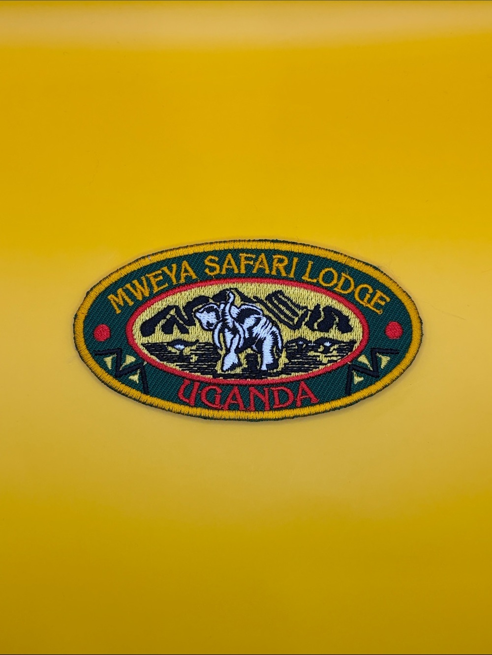 Vintage Mweya Safari Lodge Uganda Oval Patch with Elephant